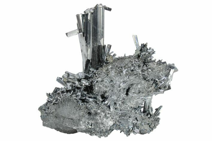 Very Lustrous, Metallic Stibnite Crystals - Jiangxi, China #236190